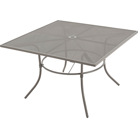 Global Industrial 48in Square Outdoor Table, Steel Mesh, Gray 262081GY